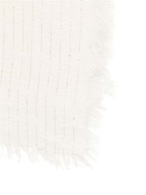 Sciarpa donna panna a righe Fabiana Filippi | SAD276A945M0480145